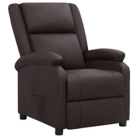 Sillón reclinable de cuero auténtico marrón de vidaXL, Sillones - Ref: Foro24-337048, Precio: 371,99 €, Descuento: %