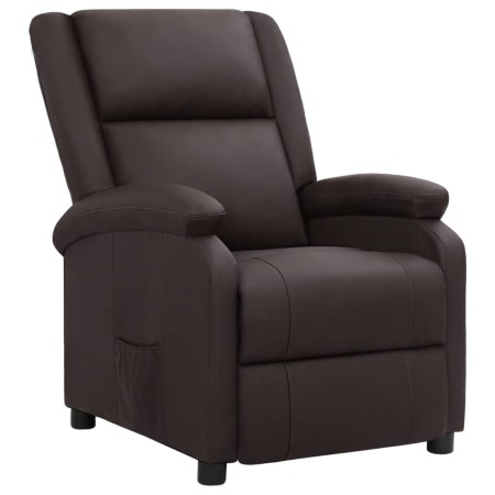 Sillón reclinable de cuero auténtico marrón de vidaXL, Sillones - Ref: Foro24-337048, Precio: 371,92 €, Descuento: %