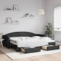 Trundle sofa bed with drawers black fabric 90x200 cm by vidaXL, Beds and slatted bases - Ref: Foro24-3197226, Price: 349,68 €...