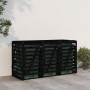 Triple shed for trash cans solid black pine wood by vidaXL, Waste container supports - Ref: Foro24-3157695, Price: 426,43 €, ...