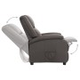 Sillón reclinable de cuero auténtico gris de vidaXL, Sillones - Ref: Foro24-337050, Precio: 356,99 €, Descuento: %