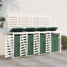 Quadruple shed for white pine wood trash bins by vidaXL, Waste container supports - Ref: Foro24-3157698, Price: 551,97 €, Dis...