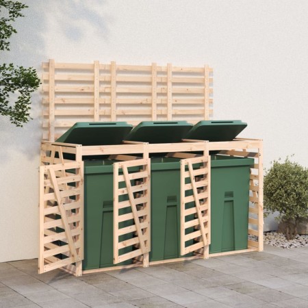 Triple shed for solid pine wood garbage bins by vidaXL, Waste container supports - Ref: Foro24-3157691, Price: 351,34 €, Disc...