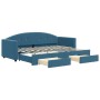 Sofá cama nido con cajones terciopelo azul 80x200 cm de vidaXL, Camas y somieres - Ref: Foro24-3197341, Precio: 319,85 €, Des...