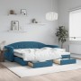 Sofá cama nido con cajones terciopelo azul 90x200 cm de vidaXL, Camas y somieres - Ref: Foro24-3197348, Precio: 322,11 €, Des...