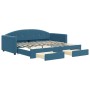 Sofá cama nido con cajones terciopelo azul 90x200 cm de vidaXL, Camas y somieres - Ref: Foro24-3197348, Precio: 328,74 €, Des...