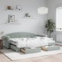 Trundle sofa bed with drawers light gray velvet 80x200 cm by vidaXL, Beds and slatted bases - Ref: Foro24-3197342, Price: 319...