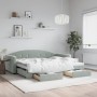 Trundle sofa bed with drawers light gray velvet 90x200 cm by vidaXL, Beds and slatted bases - Ref: Foro24-3197349, Price: 340...