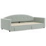 Trundle sofa bed with drawers light gray velvet 90x200 cm by vidaXL, Beds and slatted bases - Ref: Foro24-3197349, Price: 340...