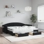 Sofá cama nido con cajones terciopelo negro 90x200 cm de vidaXL, Camas y somieres - Ref: Foro24-3197353, Precio: 346,25 €, De...