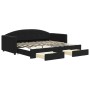 Sofá cama nido con cajones terciopelo negro 90x200 cm de vidaXL, Camas y somieres - Ref: Foro24-3197353, Precio: 346,25 €, De...