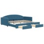 Trundle sofa bed with drawers blue velvet 100x200 cm by vidaXL, Beds and slatted bases - Ref: Foro24-3197355, Price: 368,46 €...