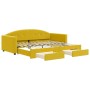 Sofá cama nido con cajones terciopelo amarillo 90x200 cm de vidaXL, Camas y somieres - Ref: Foro24-3197354, Precio: 358,99 €,...