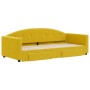 Sofá cama nido con cajones terciopelo amarillo 90x200 cm de vidaXL, Camas y somieres - Ref: Foro24-3197354, Precio: 358,99 €,...