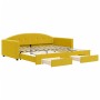 Sofá cama nido con cajones terciopelo amarillo 100x200 cm de vidaXL, Camas y somieres - Ref: Foro24-3197361, Precio: 390,03 €...