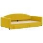 Sofá cama nido con cajones terciopelo amarillo 100x200 cm de vidaXL, Camas y somieres - Ref: Foro24-3197361, Precio: 390,03 €...