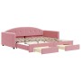 Sofá cama nido con cajones terciopelo rosa 100x200 cm de vidaXL, Camas y somieres - Ref: Foro24-3197359, Precio: 331,88 €, De...