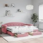 Sofá cama nido con cajones terciopelo rosa 80x200 cm de vidaXL, Camas y somieres - Ref: Foro24-3197345, Precio: 348,99 €, Des...