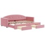 Sofá cama nido con cajones terciopelo rosa 80x200 cm de vidaXL, Camas y somieres - Ref: Foro24-3197345, Precio: 348,99 €, Des...