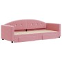 Sofá cama nido con cajones terciopelo rosa 80x200 cm de vidaXL, Camas y somieres - Ref: Foro24-3197345, Precio: 348,99 €, Des...