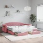 Sofá cama nido con cajones terciopelo rosa 90x200 cm de vidaXL, Camas y somieres - Ref: Foro24-3197352, Precio: 358,99 €, Des...