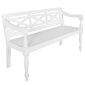 Batavia Bank solid white mahogany wood 123 cm by vidaXL, Benches for halls and storage - Ref: Foro24-337077, Price: 146,58 €,...