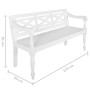 Batavia Bank massives Mahagoniholz weiß 123 cm von vidaXL, Bänke für Hallen und Lager - Ref: Foro24-337077, Preis: 146,34 €, ...