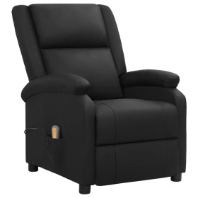 Sillón de masaje de cuero auténtico negro de vidaXL, Sillones de masaje eléctricos - Ref: Foro24-337051, Precio: 386,99 €, De...