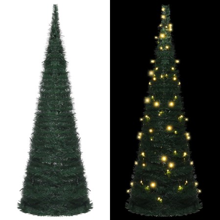 Vorbeleuchteter Pop-up-Weihnachtsbaum mit grünen Lichtern 180 cm von vidaXL, Weihnachtsbäume - Ref: Foro24-321524, Preis: 85,...