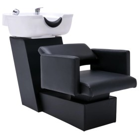 Washing chair with synthetic leather sink 129x59x82 cm by vidaXL, Hairdressing chairs - Ref: Foro24-337179, Price: 387,99 €, ...