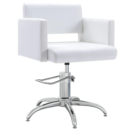 Silla de salón de belleza de cuero sintético blanco de vidaXL, Sillas de peluquería - Ref: Foro24-337182, Precio: 241,99 €, D...