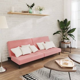 Pink velvet 2-seater sofa bed by vidaXL, Sofas - Ref: Foro24-337303, Price: 174,14 €, Discount: %