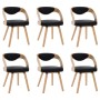 Dining chairs 6 pcs curved wood synthetic leather black by vidaXL, dining chairs - Ref: Foro24-278847, Price: 754,45 €, Disco...