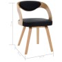 Dining chairs 6 pcs curved wood synthetic leather black by vidaXL, dining chairs - Ref: Foro24-278847, Price: 754,45 €, Disco...