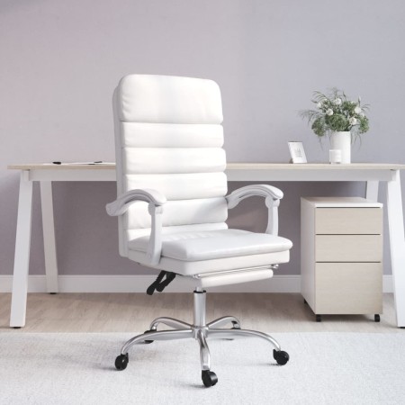 Silla de oficina reclinable masaje cuero sintético blanco de vidaXL, Sillas de oficina - Ref: Foro24-349732, Precio: 133,81 €...