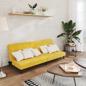 Yellow velvet 2-seater sofa bed by vidaXL, Sofas - Ref: Foro24-337306, Price: 176,62 €, Discount: %