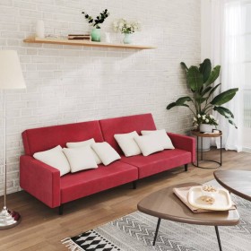 Red wine red velvet 2-seater sofa bed by vidaXL, Sofas - Ref: Foro24-337315, Price: 189,96 €, Discount: %