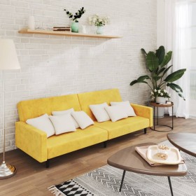 Yellow velvet 2-seater sofa bed by vidaXL, Sofas - Ref: Foro24-337317, Price: 193,99 €, Discount: %