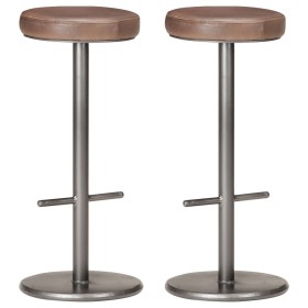 Kitchen stools 2 pcs antique brown genuine leather by vidaXL, Kitchen stools - Ref: Foro24-321877, Price: 191,99 €, Discount: %