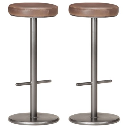 Kitchen stools 2 pcs antique brown genuine leather by vidaXL, Kitchen stools - Ref: Foro24-321877, Price: 191,83 €, Discount: %