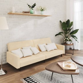 Cream velvet 2-seater sofa bed by vidaXL, Sofas - Ref: Foro24-337319, Price: 184,99 €, Discount: %