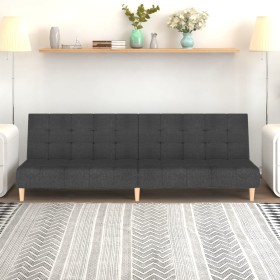 Sofá cama de 2 plazas tela gris oscuro de vidaXL, Sofás - Ref: Foro24-337344, Precio: 190,99 €, Descuento: %