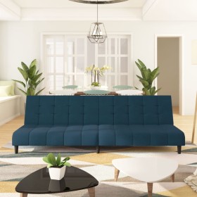 2 seater blue velvet sofa bed by vidaXL, Sofas - Ref: Foro24-337367, Price: 222,99 €, Discount: %