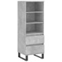 Aparador alto madera contrachapada gris hormigón 40x36x110 cm de vidaXL, Aparadores - Ref: Foro24-831520, Precio: 71,87 €, De...