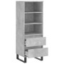 Aparador alto madera contrachapada gris hormigón 40x36x110 cm de vidaXL, Aparadores - Ref: Foro24-831520, Precio: 71,87 €, De...