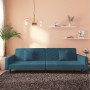 Sofá cama de 2 plazas con dos almohadas terciopelo azul de vidaXL, Sofás - Ref: Foro24-337627, Precio: 255,96 €, Descuento: %