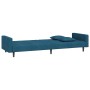 Sofá cama de 2 plazas con dos almohadas terciopelo azul de vidaXL, Sofás - Ref: Foro24-337627, Precio: 255,96 €, Descuento: %