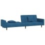 Sofá cama de 2 plazas con dos almohadas terciopelo azul de vidaXL, Sofás - Ref: Foro24-337627, Precio: 255,96 €, Descuento: %