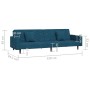 2-seater sofa bed with two blue velvet pillows by vidaXL, Sofas - Ref: Foro24-337627, Price: 255,99 €, Discount: %