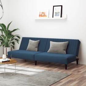 2 seater blue velvet sofa bed by vidaXL, Sofas - Ref: Foro24-337638, Price: 189,99 €, Discount: %